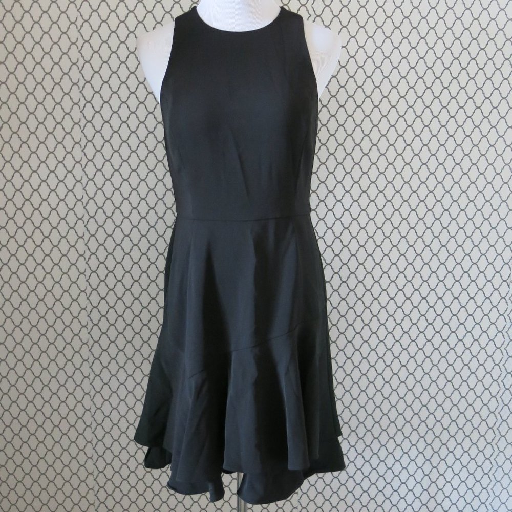 Banana Republic Black Sleeveless Mesh Back Layered Fit & Flare Dress - Size 4